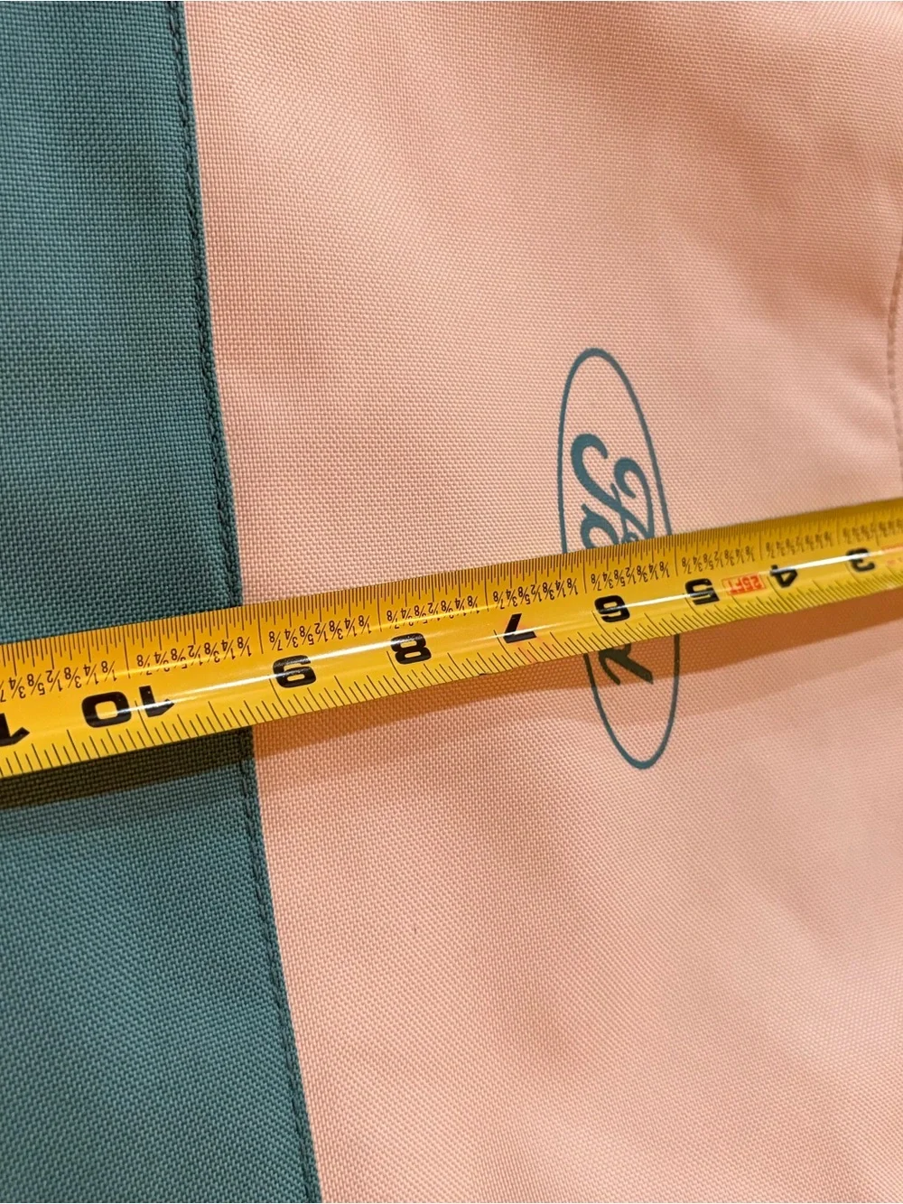 Ford Branded Two-Tone Canvas Shoulder Bag in Teal and Cream